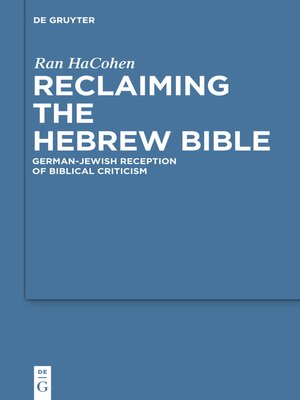cover image of Reclaiming the Hebrew Bible